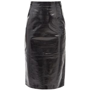 KHAITE Mya high-rise patent-leather pencil skirt
